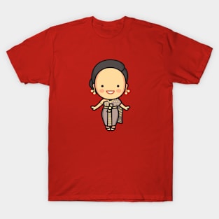 Cute Thai Bride in Traditional Clothing Cartoon T-Shirt